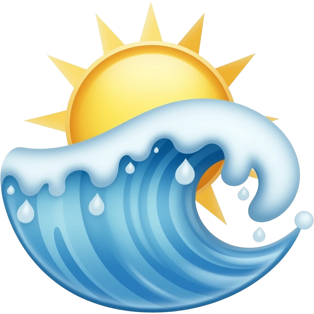 Wave turn into sun emoji