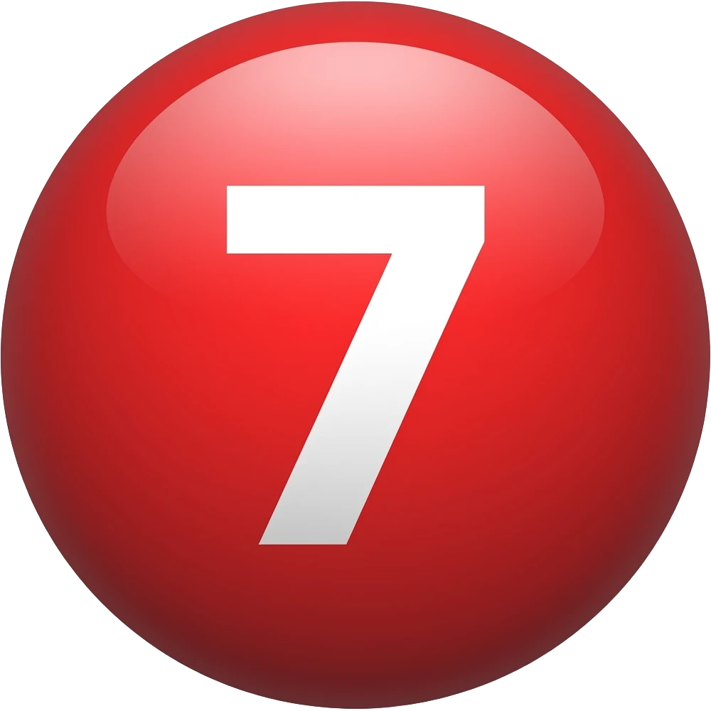 bola 7 toda vermelha para emoji pequeno emoji