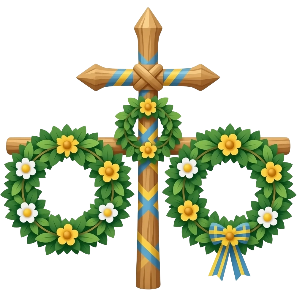 traditional swedish midsummer-pole emoji
