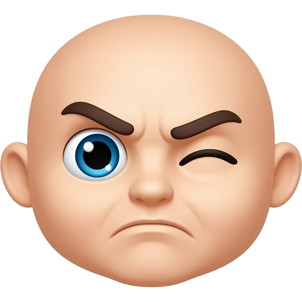 A 😀 Face with Rolling Eyes & Frown. No nose emoji