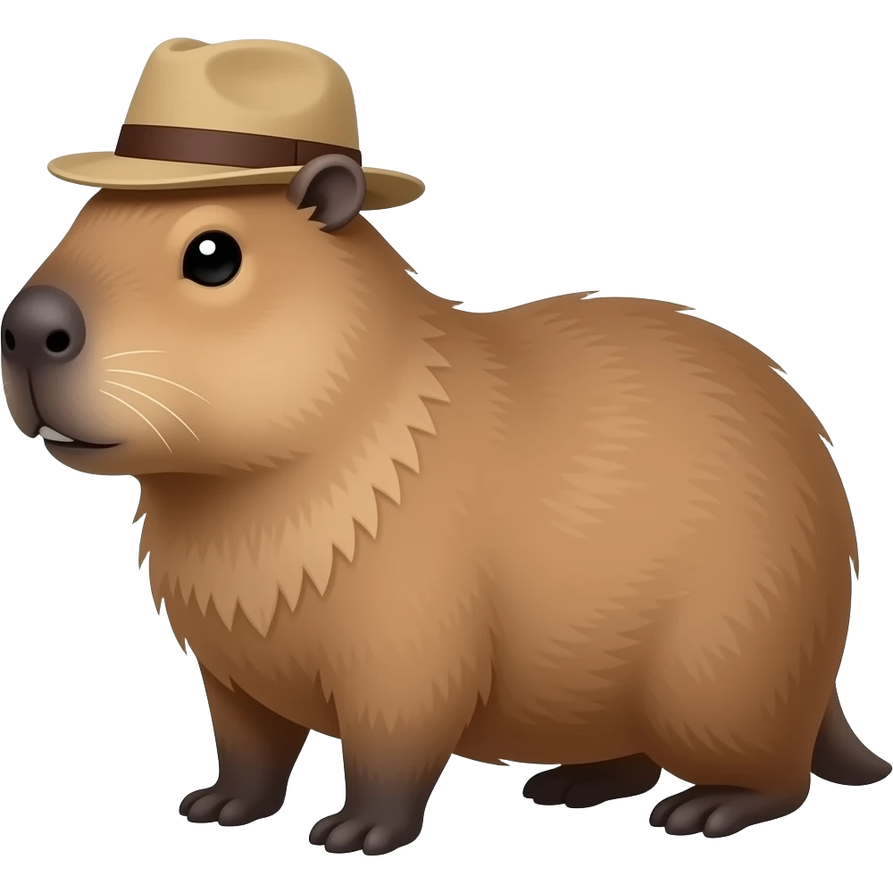 Capybara with hat emoji