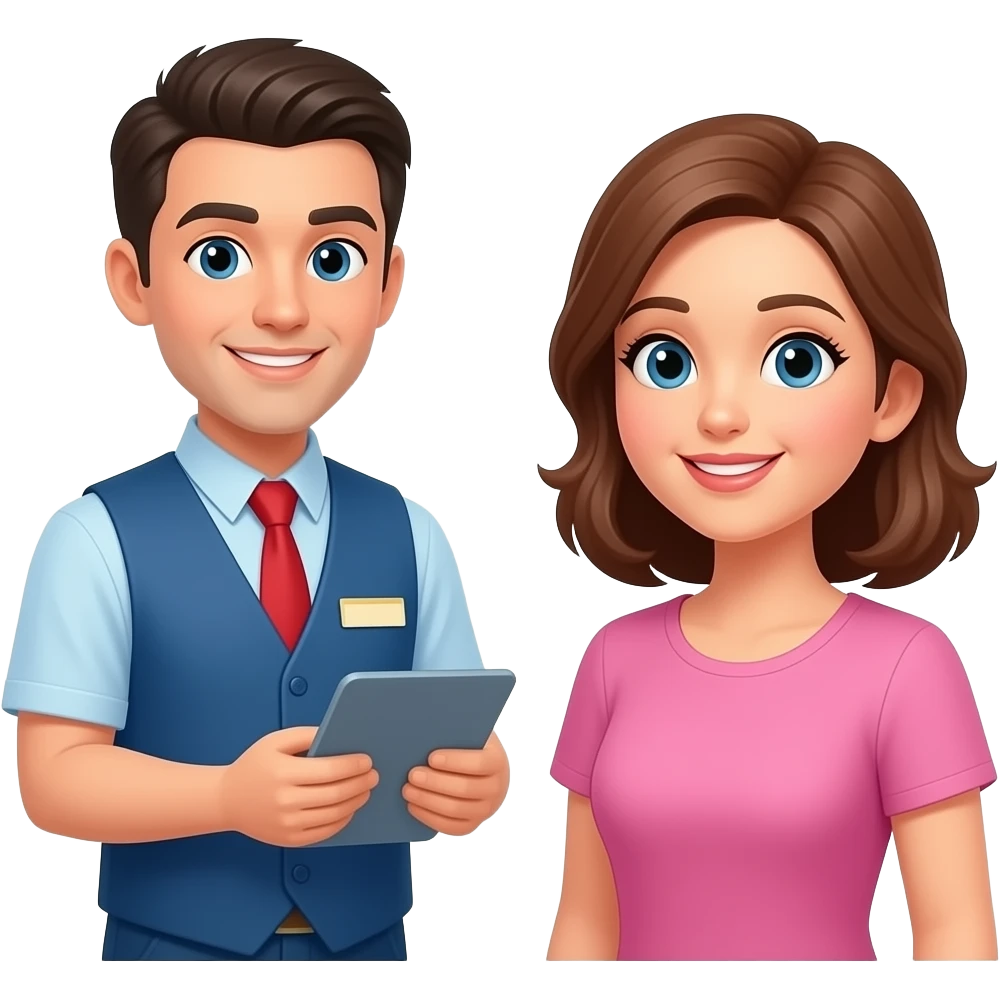 retail associate helping female emoji