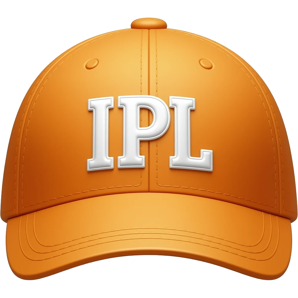 Orange cap with IPL written on it emoji