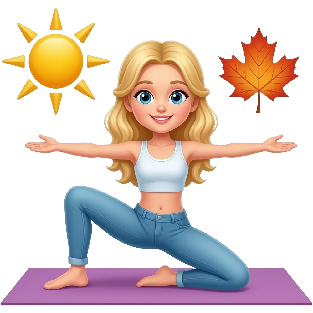 👱🏻‍♀️ 🧘🏼‍♀️🌞🍁 emoji
