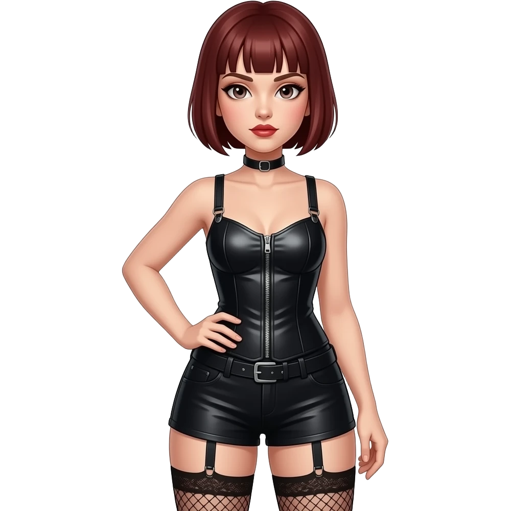 young Angelina Jolie as "Acid Burn" from the movie "Hackers" (fullbody), sexy pose, pixie hair cut emoji