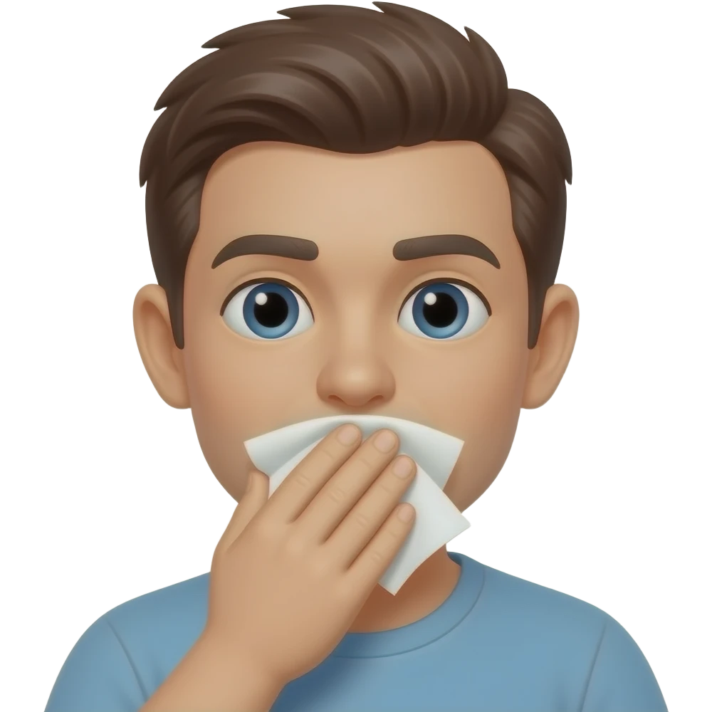 I wipe my mouth with a tissu emoji