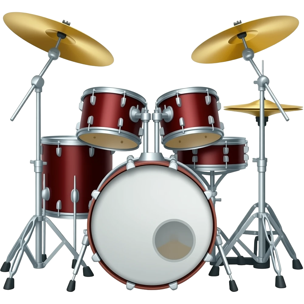 Double bass drum kit , three toms, two china cymbals from each side,  and a lot of other cymbals emoji