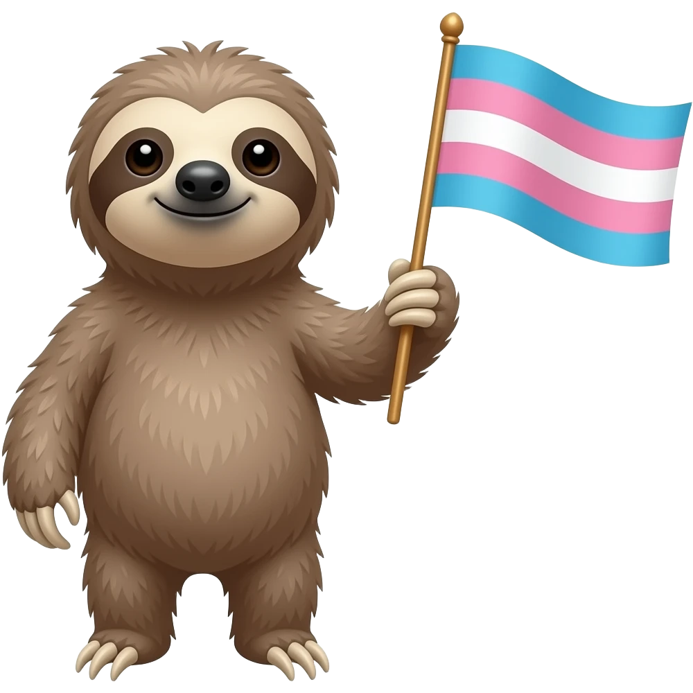 Trans flag pride sloth emoji