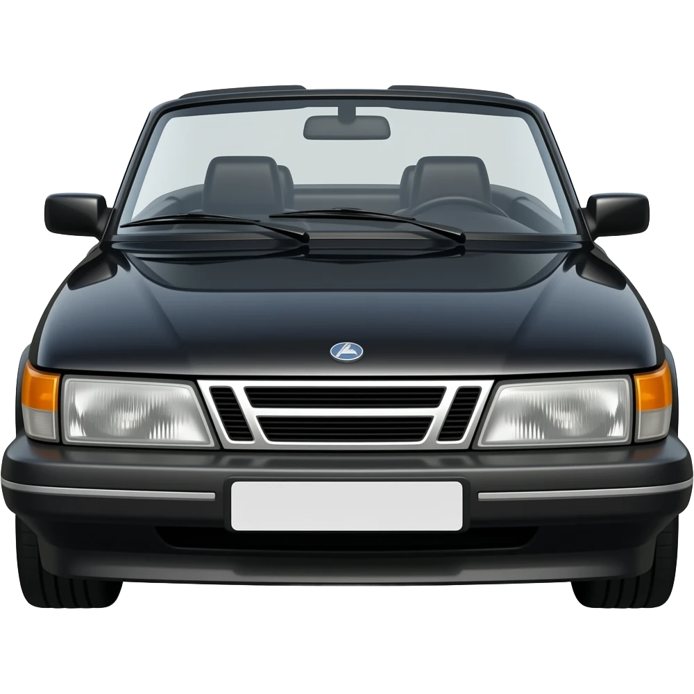 Black Saab 900 classic convertible emoji