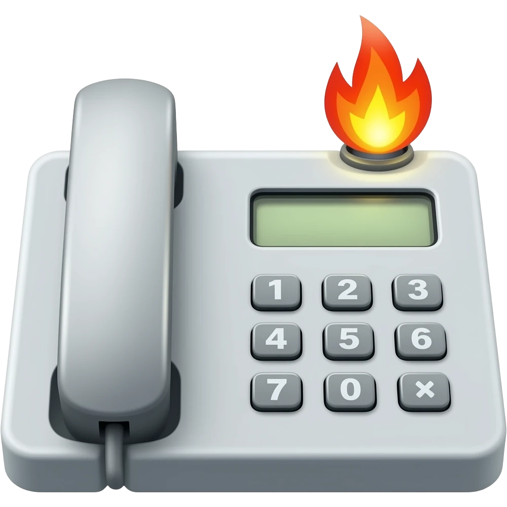 PHONE answering  CENTRAL  with FIRE siren emoji