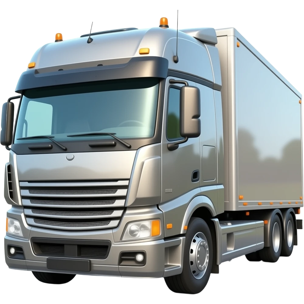 Create high-quality glossy emojis with a vibrant modern style.Make the emojis look premium, shiny, and eye-catching with bright highlights, smooth gradients, soft reflections, and glowing details. Truck emoji emoji