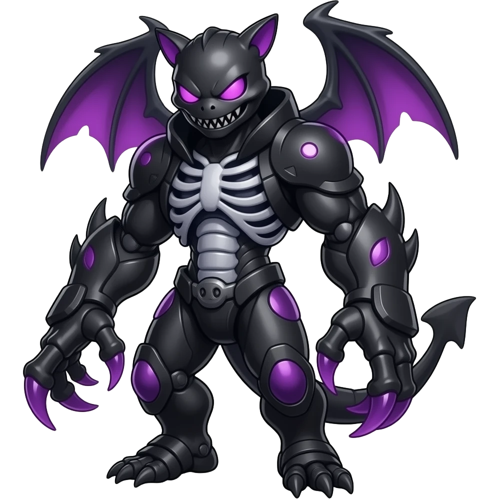 Badass Edgy Dark Evil Spectral Dusky Spooky Skeletal Cool shot Stylish Handsome Duskull-Marowak-Darkrai-Genesect-Fakémon-fusion (full body) emoji