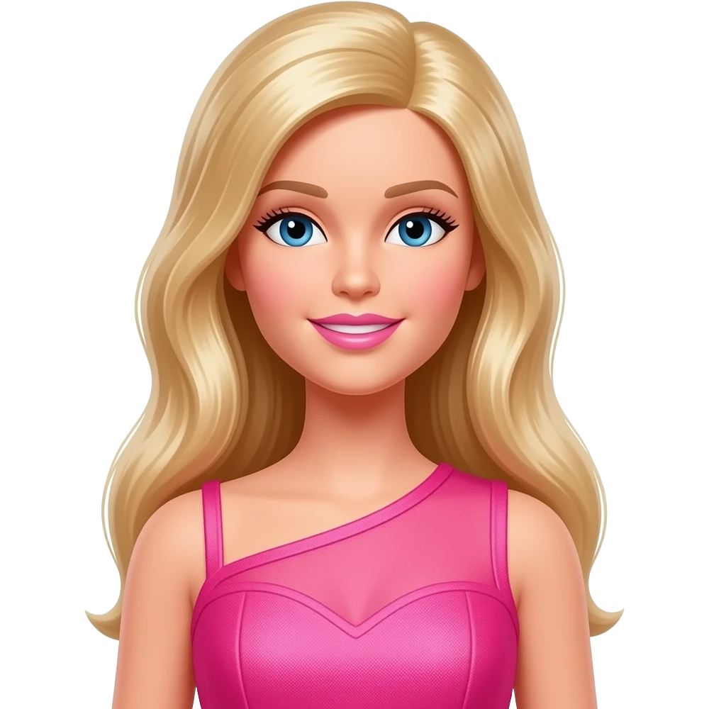 Make a Barbie with pink dress emoji