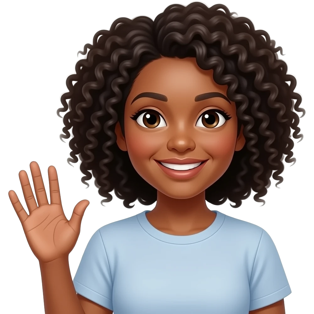African american woman indicating it was her pleasure to assist or to express "you are welcome" when someone says thank you emoji