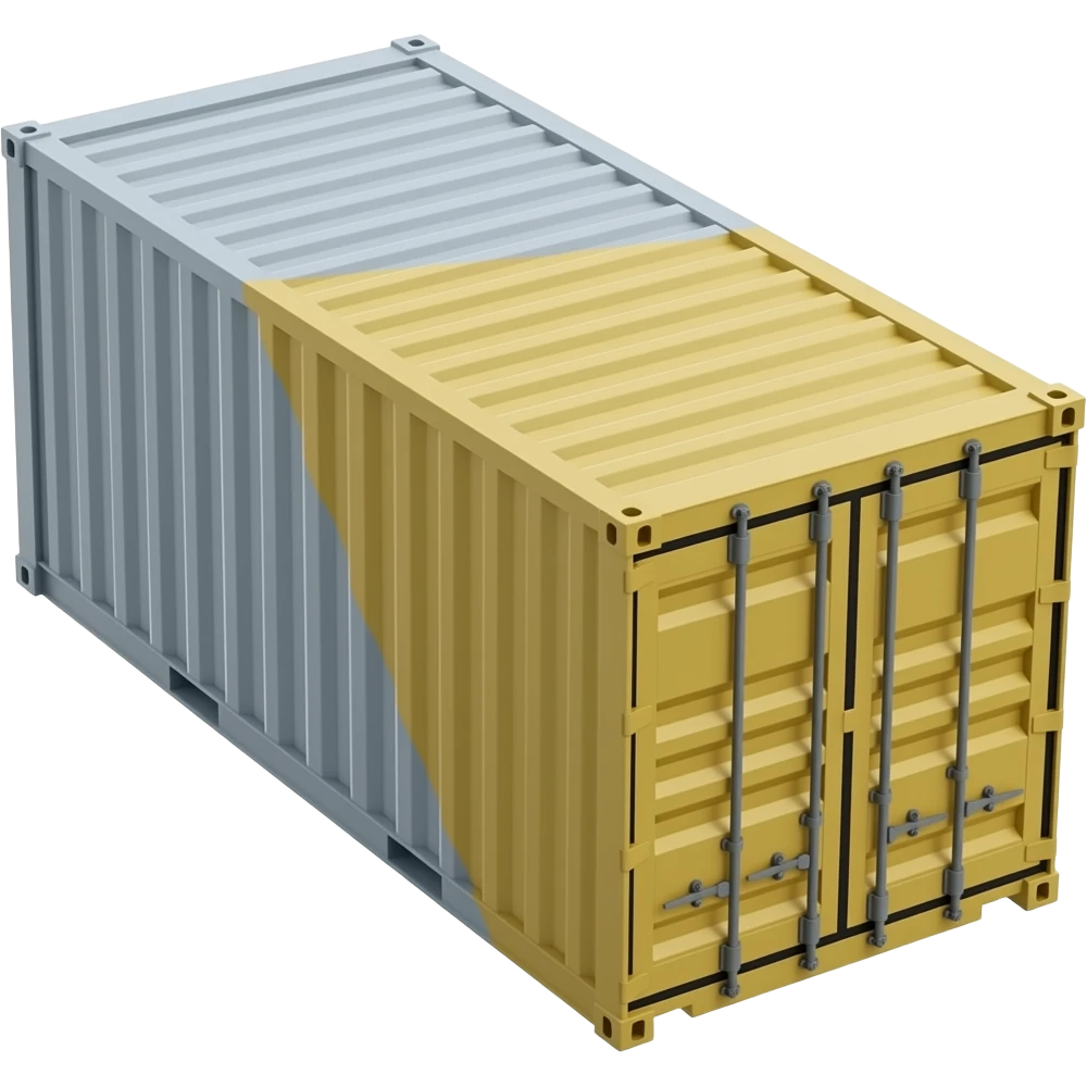 Contenedor de mercadería en largo 3d emoji