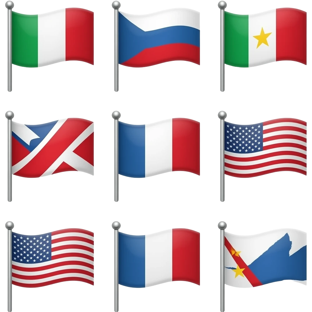 Flag different shapes emoji