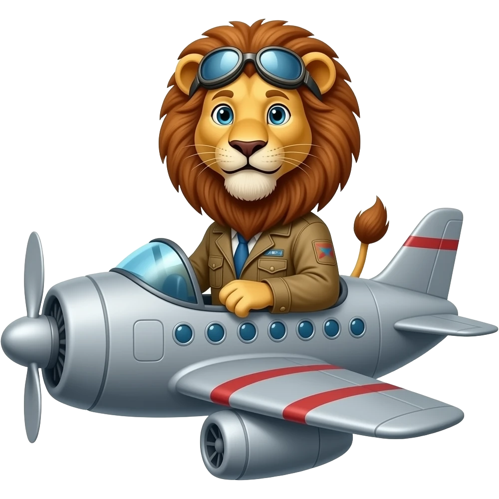 Lion Pilots in Airplanes emoji