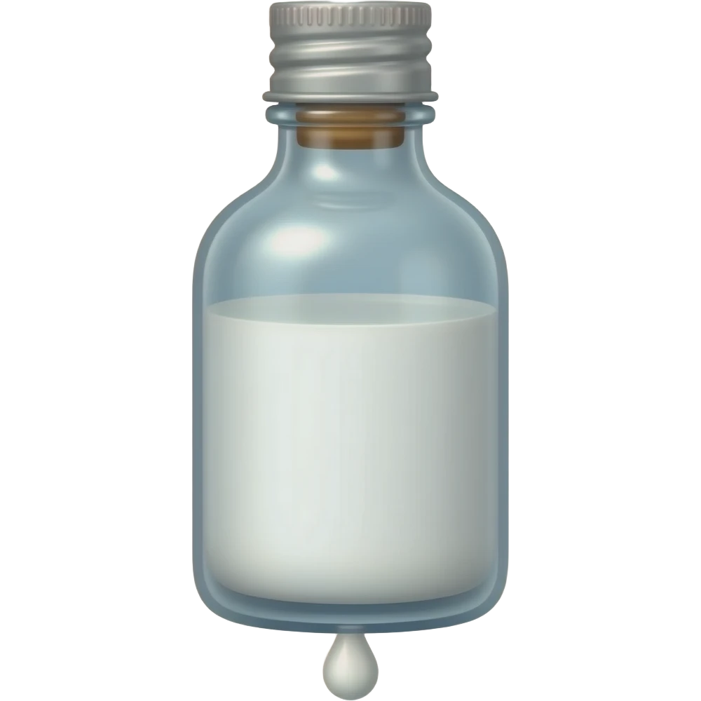 bottle with white fluids infusion with drip dren under emoji