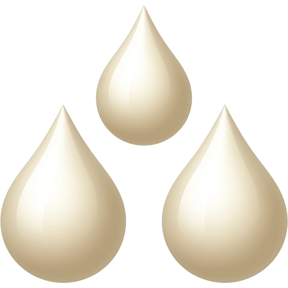 three creamy drops emoji