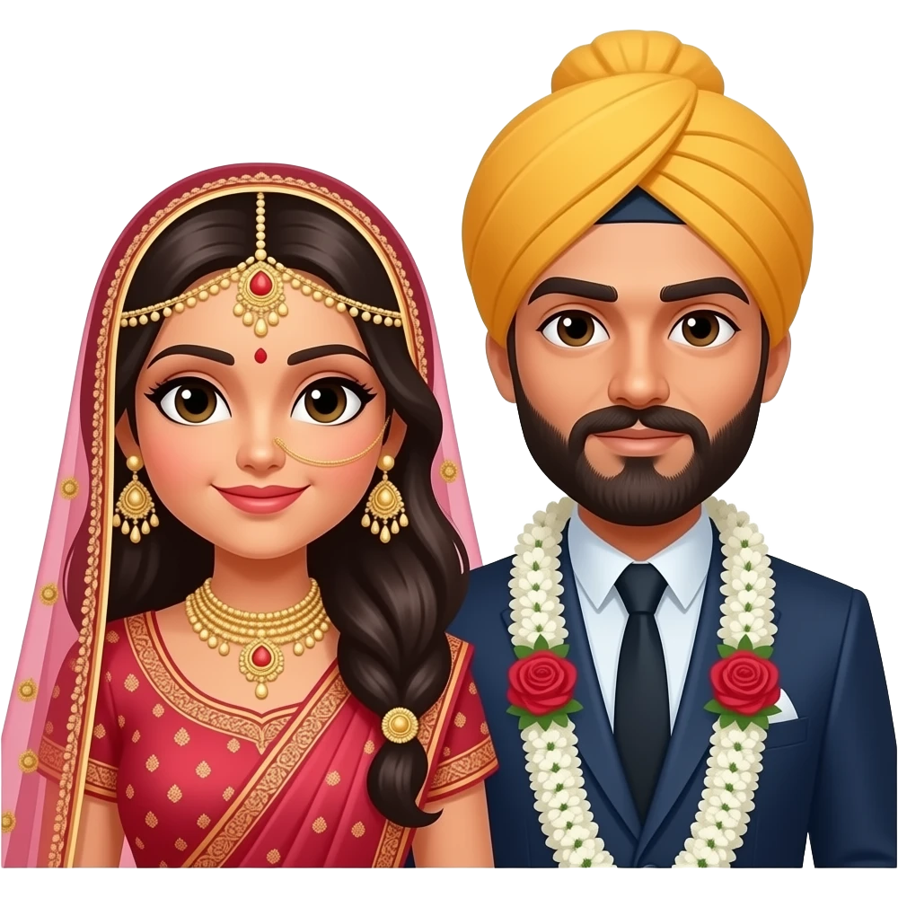 Sikh Wedding Ceremony with a Bride & groom emoji