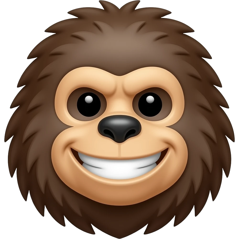 sasquatch head smiling emoji