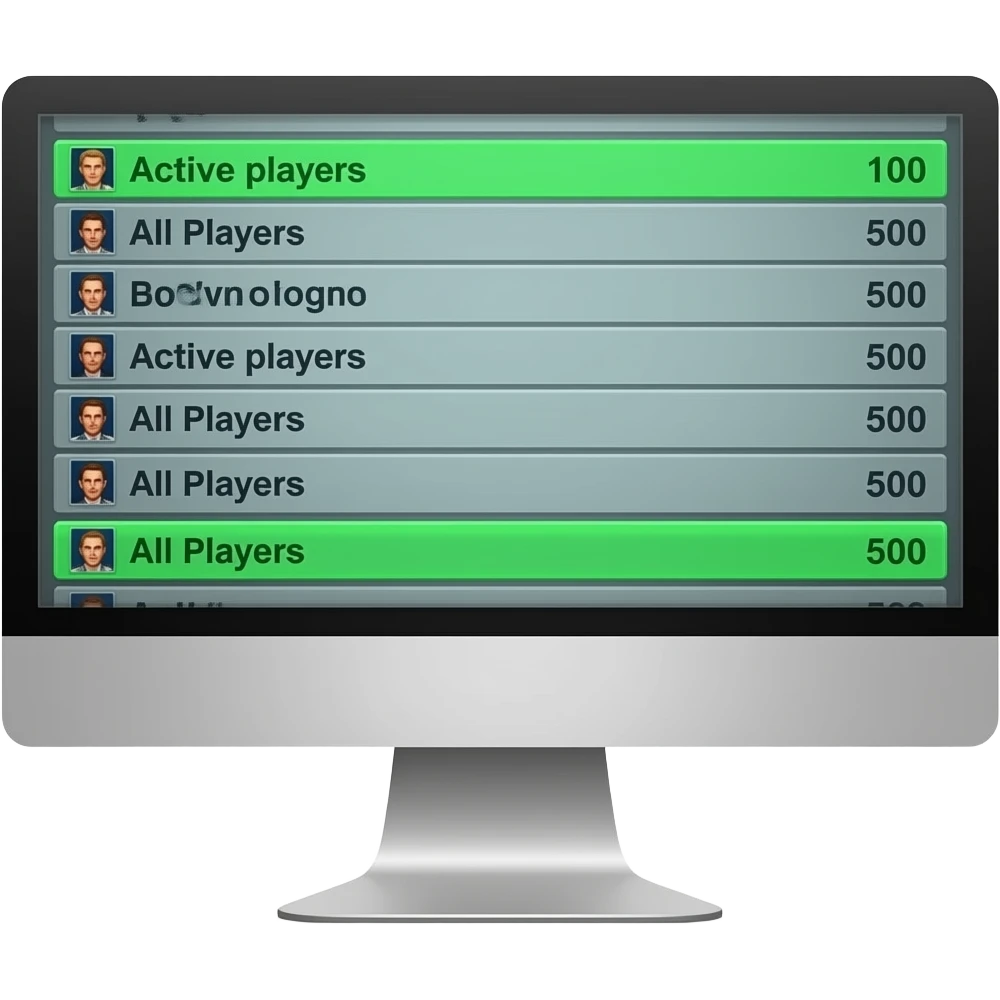 a hundred active playertext 500 players and below in green that they are actives on the monitor emoji