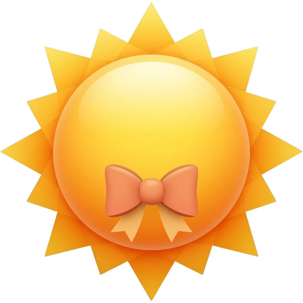 Sun orange mixed with yellow cute bow emoji