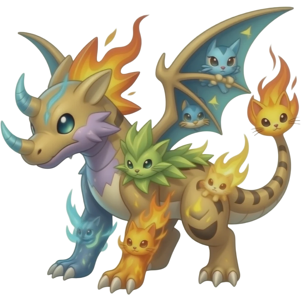 Gabite-Veemon-ExVeemon-Digimon-Latias-Peppercat-Pokémon-Flamedramon-fusion-animal-hybrid-creature, Full body emoji