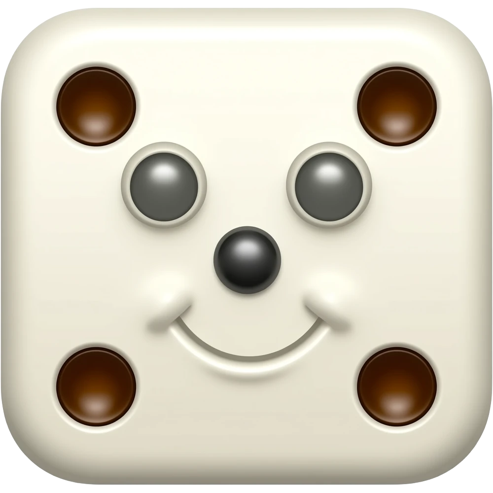 Dominos game tile, playful emoji