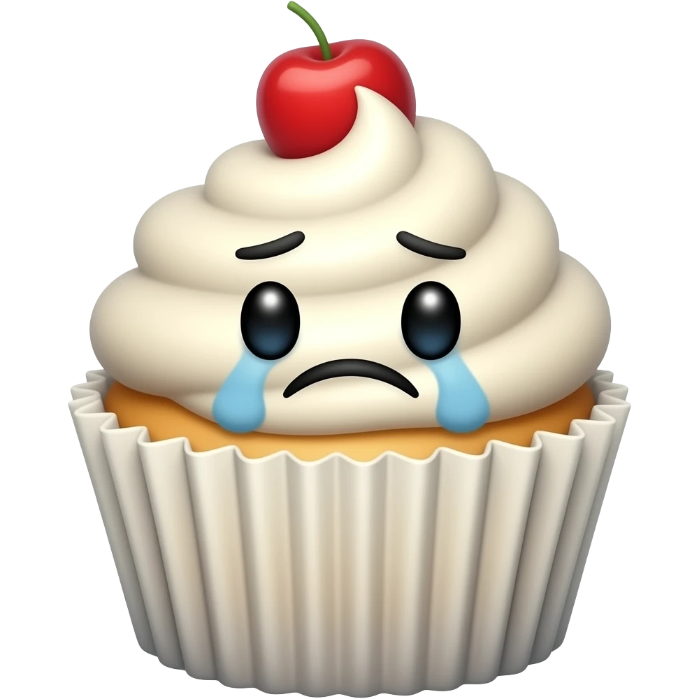 Sad cup cake emoji