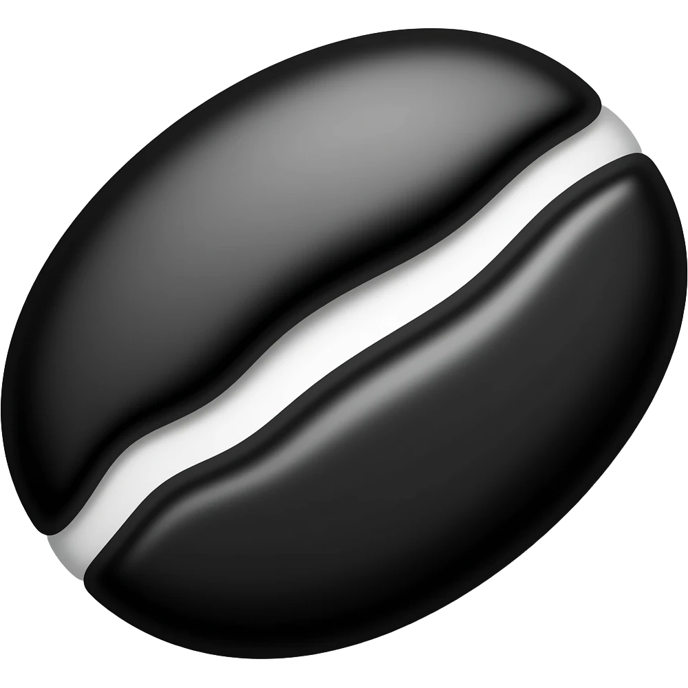 grano de cafe solo, en blanco y negro emoji