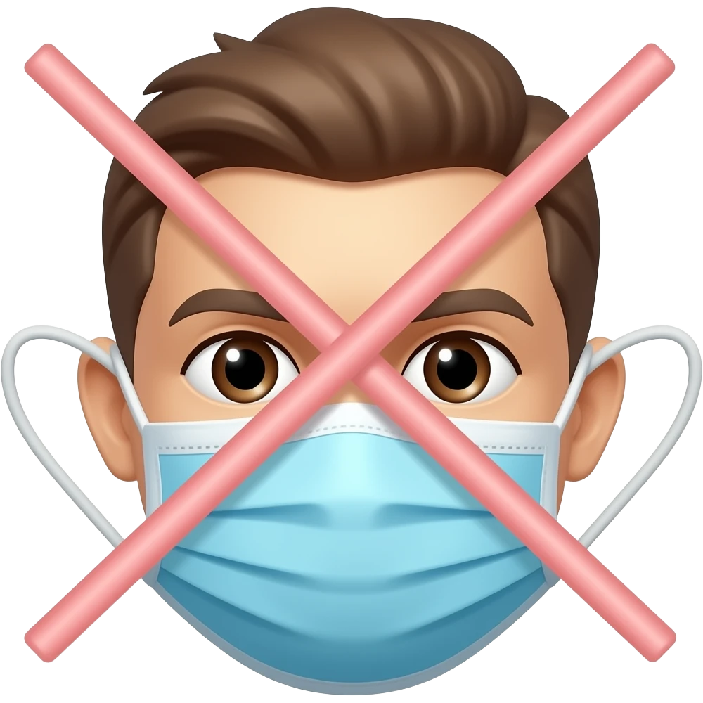 crossed out face mask emoji