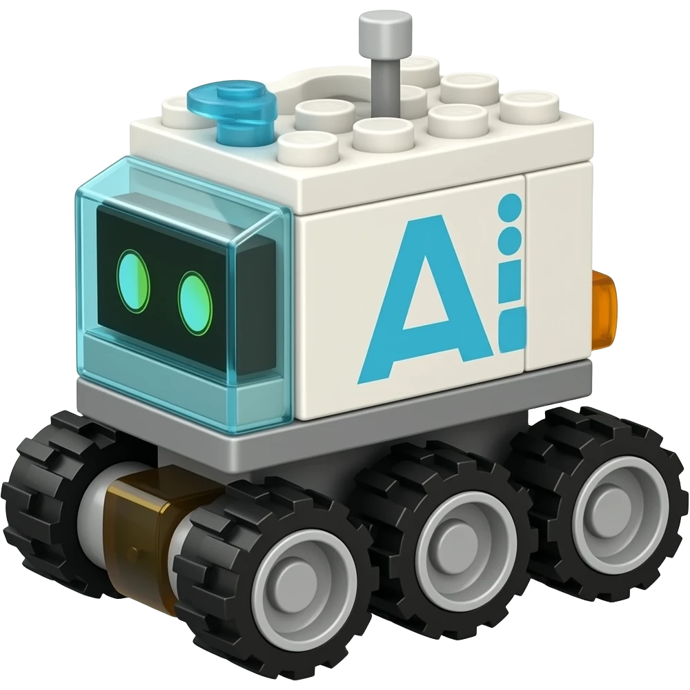 lego delivery robot with 6 wheels emoji