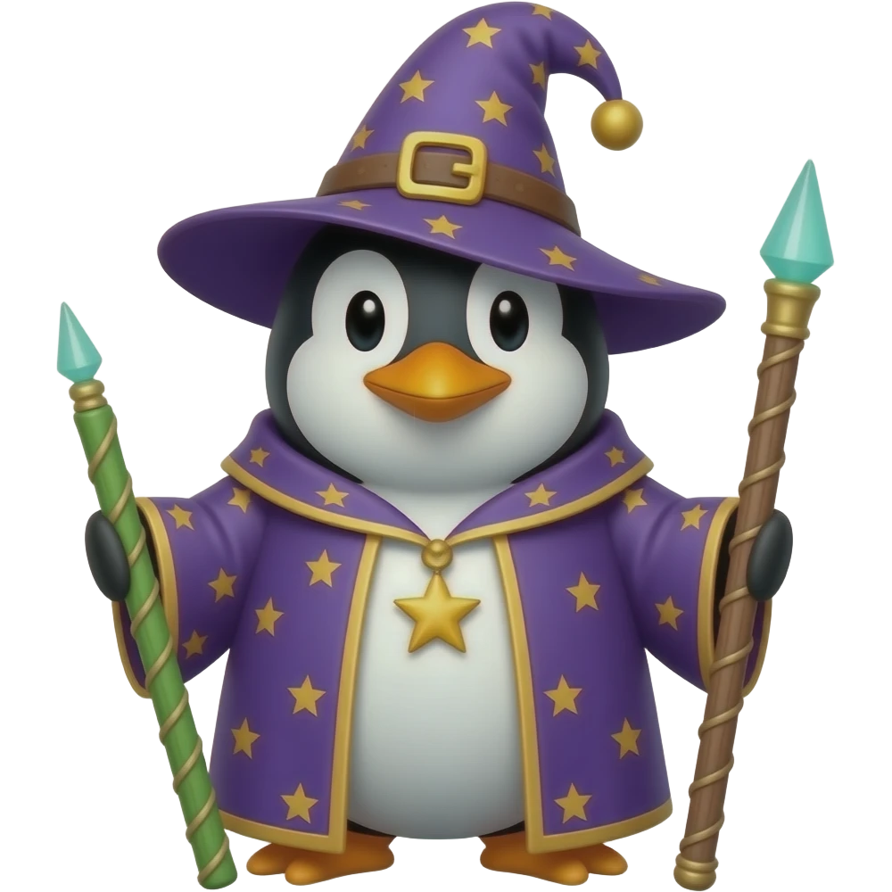 Penguin Wizard emoji