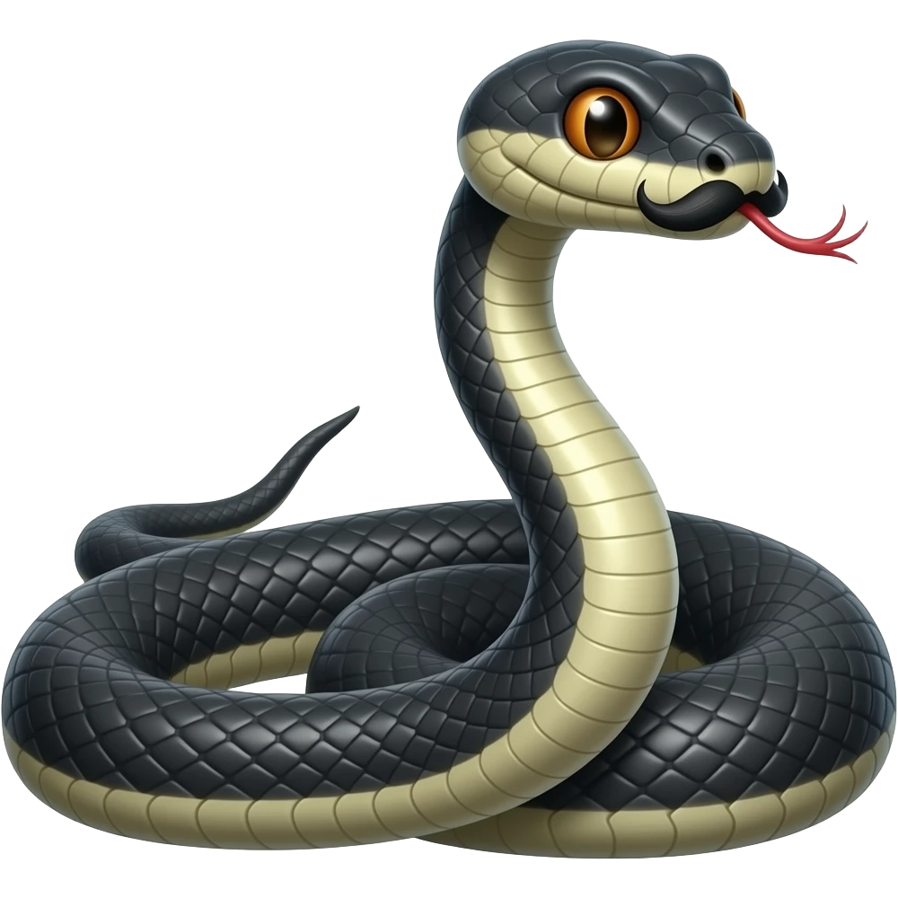 Black snake with moustache emoji