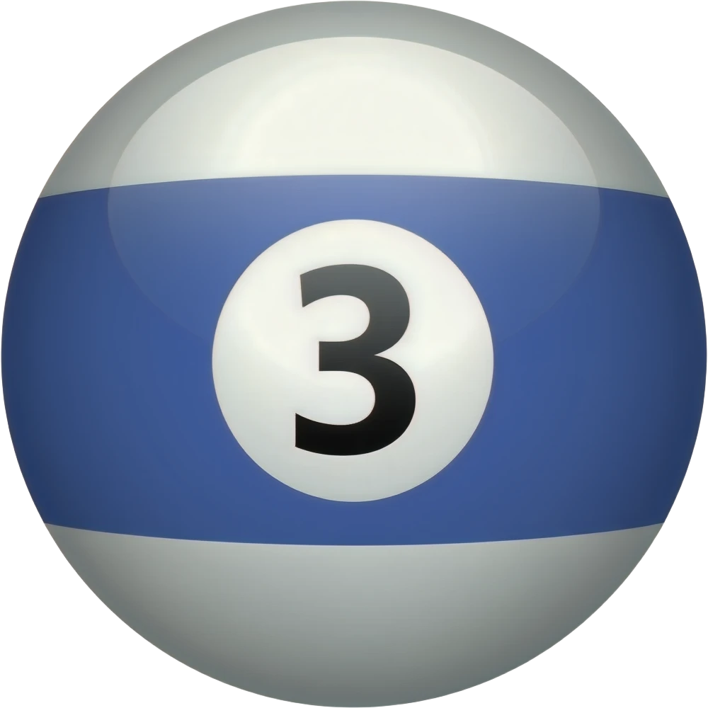 pool ball emoji with a number 3 emoji