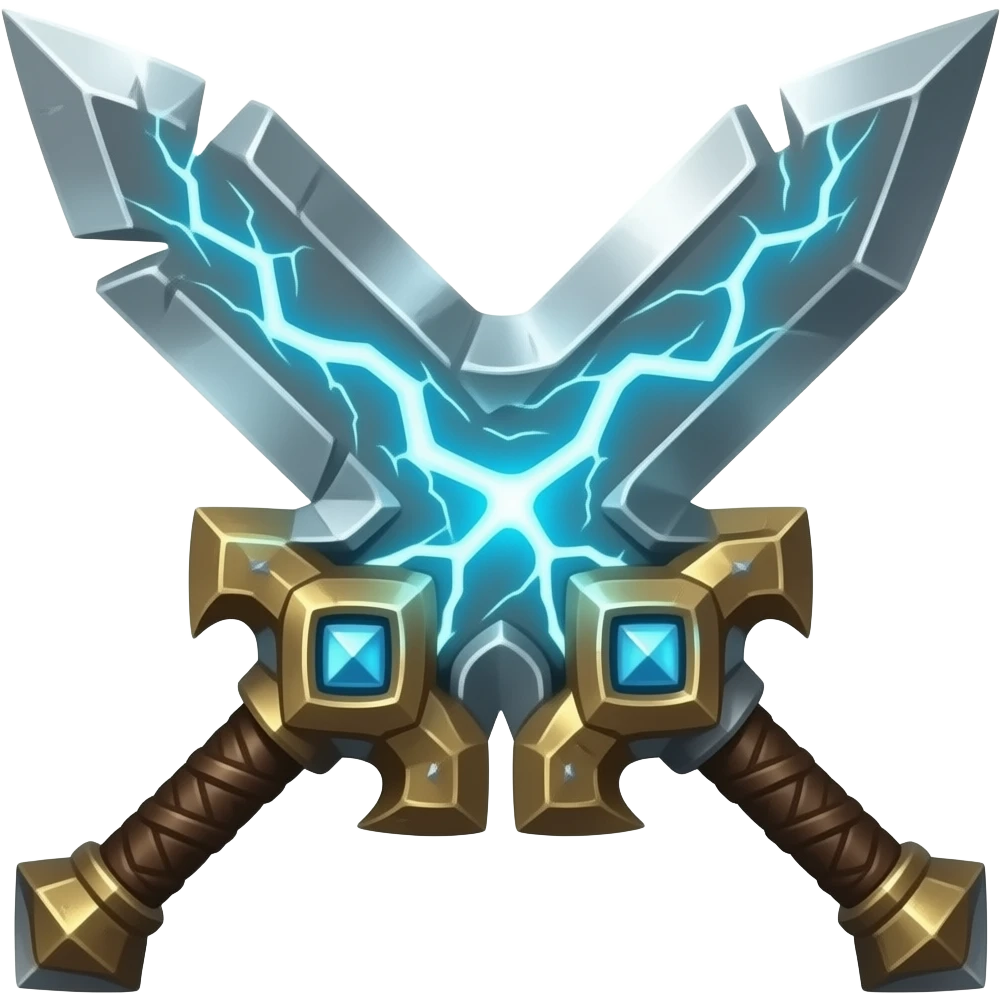 storm breaker blade, heavy armored top, electric pulse core emoji