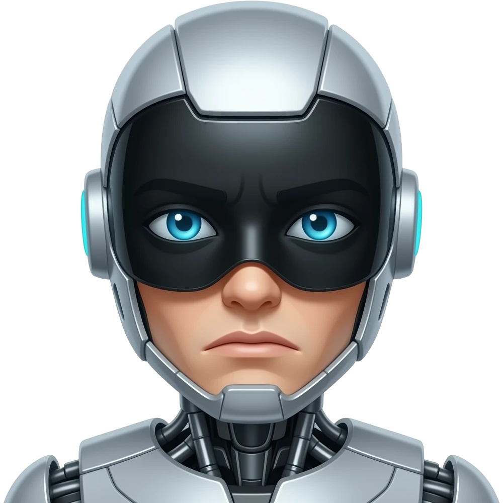 12. Cyberpunk AI     Futuristic AI assistant disappointed in humanity. can you make it abit like daft punk emoji