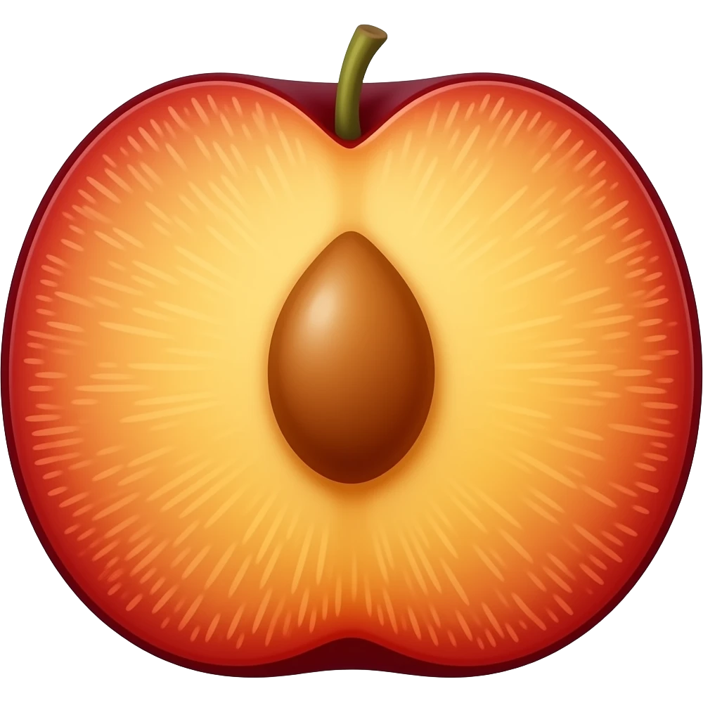 Plum but make it half red half orange but more red emoji