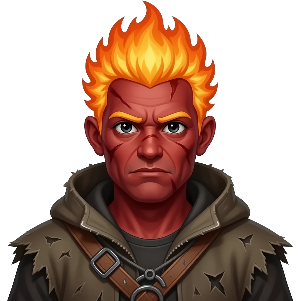 Drow Fire Genasi character emoji