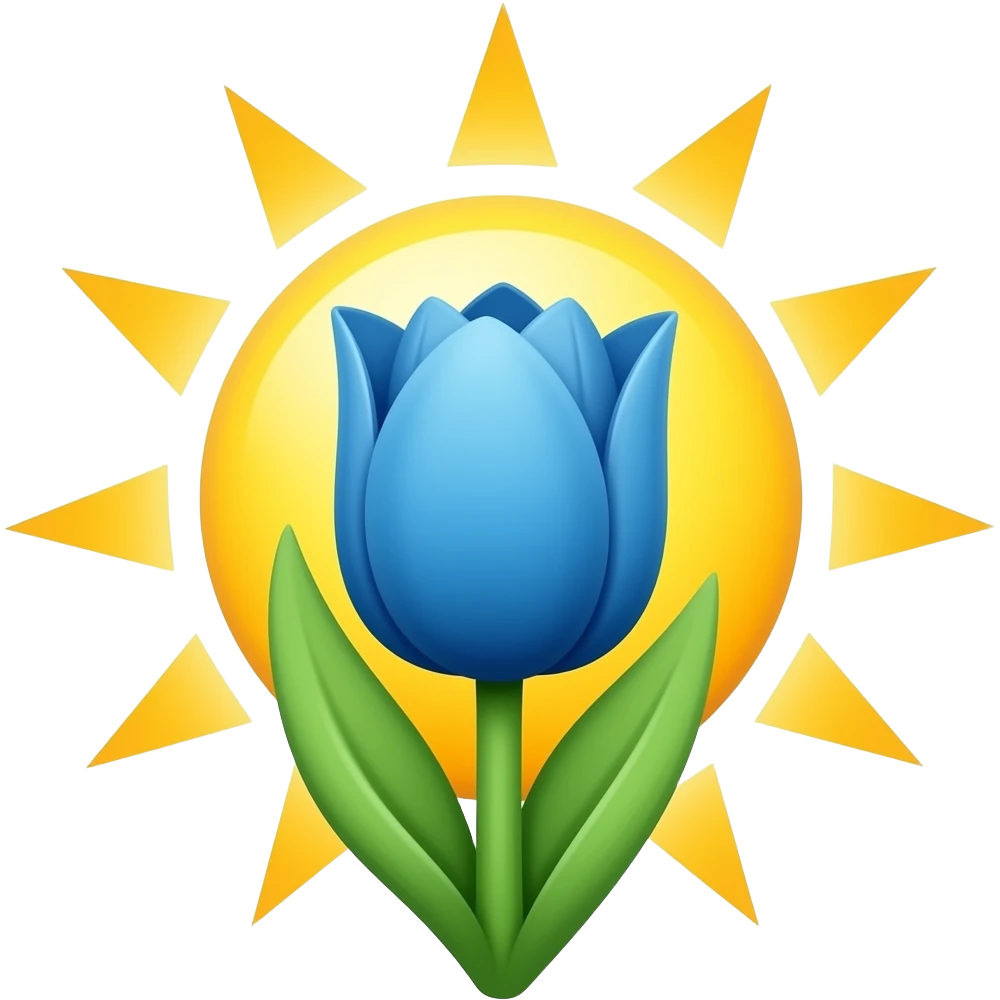 Blue 🌷 sunall emoji