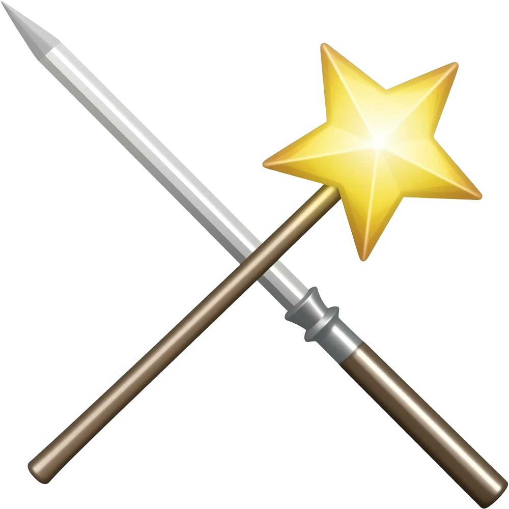 Однотонная волшебная палочка emoji
