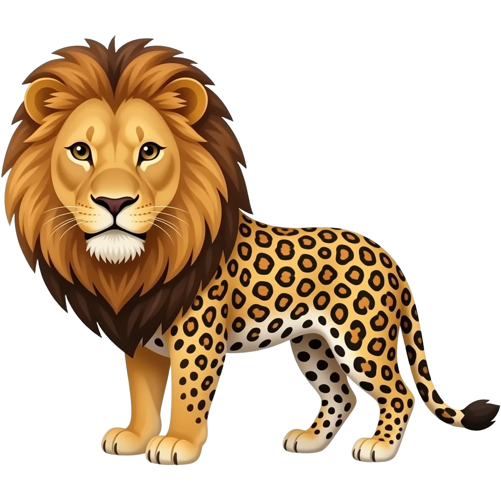 Lion and leopard to Letter L emoji
