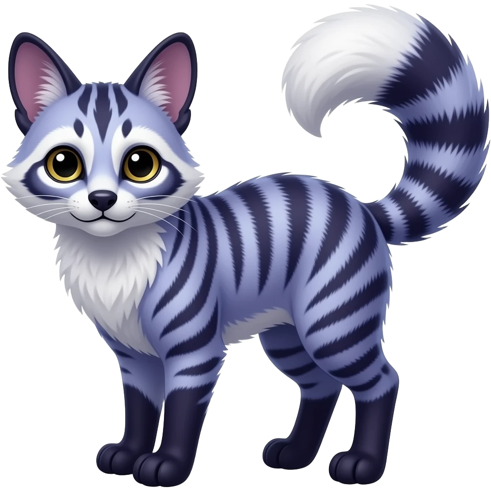 Blue-purple-violet-white-cyan-black civet-genet-hybrid emoji
