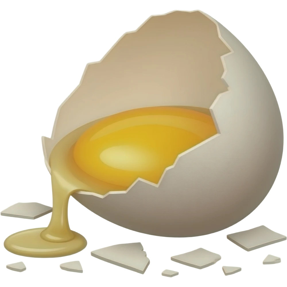 shattered eggshells, no half egg, mostly shells emoji
