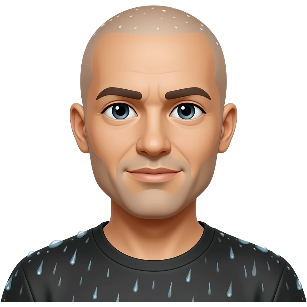 🧑🏻‍🦲🌧️ emoji