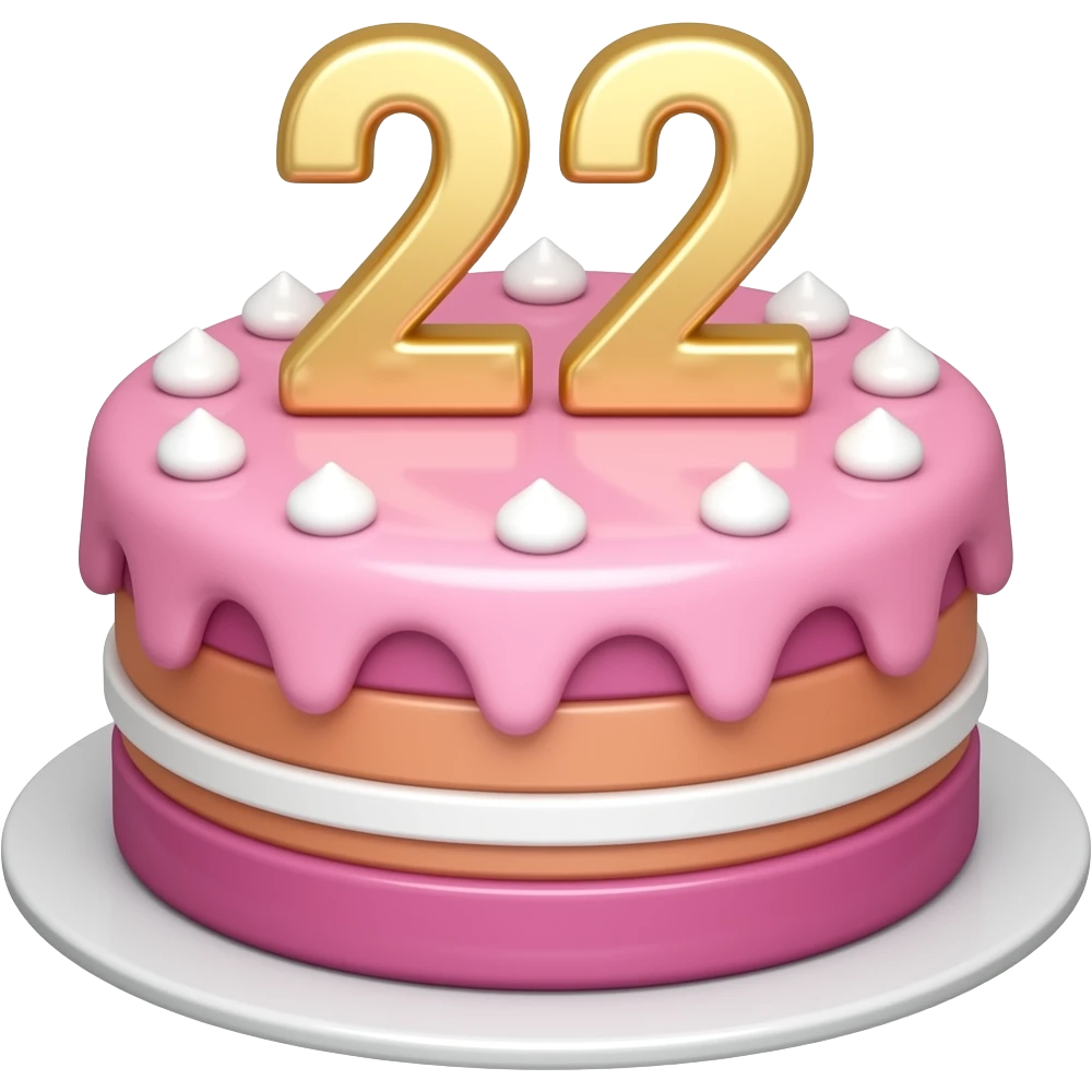 cake birthday pink 22 emoji