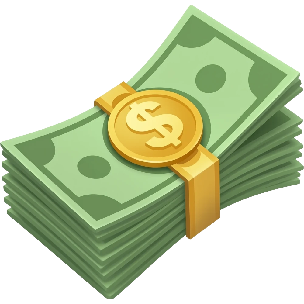 dinero en efectivo con una cruz encima emoji