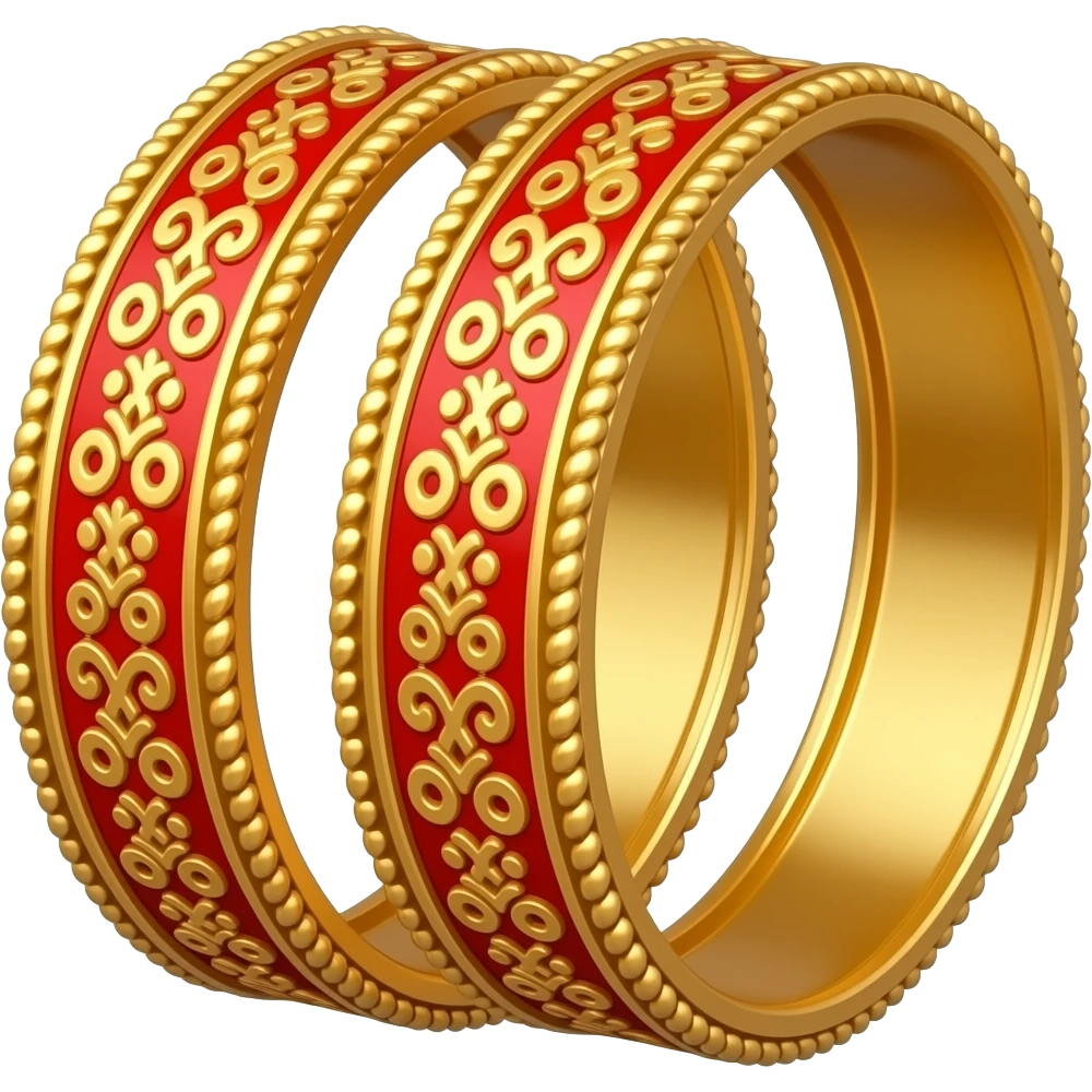 Red and golden combo bangles emoji
