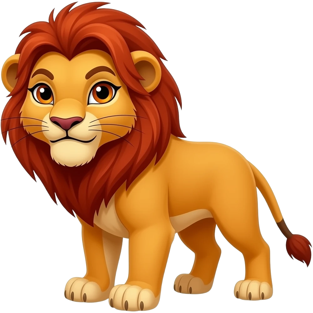Create image Simba Color Red Hair And Eye Orange Fur Red-Pink Nose From ...